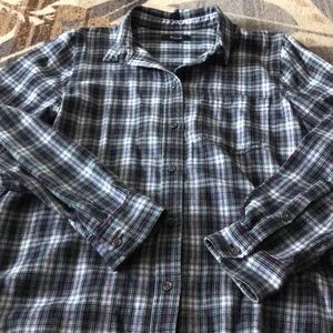 Madewell Flannel slim boyshirt in lawndald plaid!